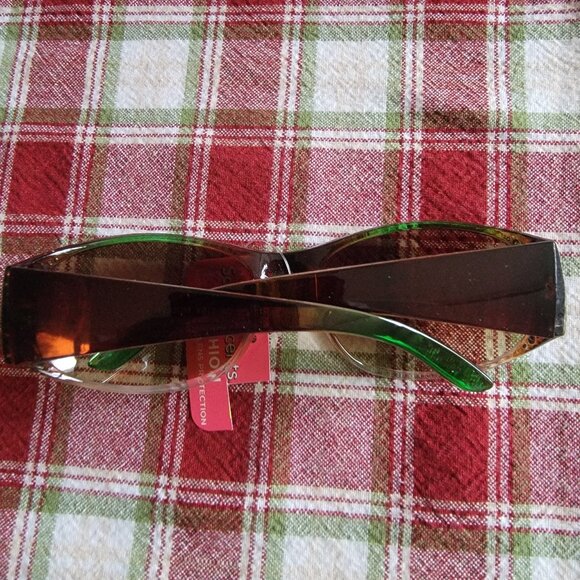 Solar Accents by FGX, Inc. Sunglasses Brown and Green Frames Rhinestone Temples - Picture 5 of 5